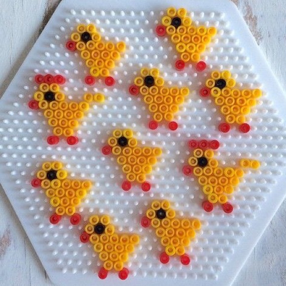 Cute perler beaded chickens😂 - Picture 1 of 1